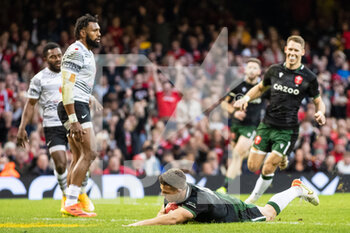 2021-11-14 - Kieran Hardy of Wales scores his sides second try during the Autumn Nations Series 2021, rugby union test match between Wales and Fiji on November 14, 2021 at Principality Stadium in Cardiff, Wales - TEST MATCH 2021 - WALES VS FIJI - AUTUMN NATIONS SERIES - RUGBY