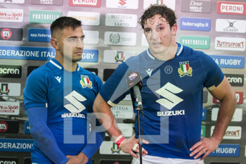 2021-11-20 - The Mom Pierre Bruno and the Captain of Italy Michele Lamaro - ITALIA VS URUGUAY - AUTUMN NATIONS SERIES - RUGBY