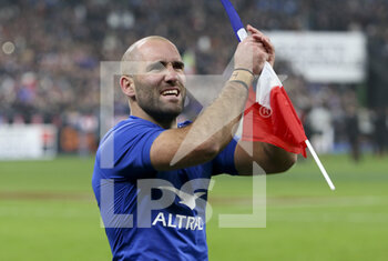 2021-11-20 - Maxime Lucu of France celebrates the victory following the Autumn Nations Series 2021, rugby union test match between France and New Zealand (All Blacks) on November 20, 2021 at Stade de France in Saint-Denis near Paris, France - FRANCE VS NEW ZEALAND (ALL BLACKS) - AUTUMN NATIONS SERIES - RUGBY