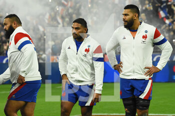 2021-11-20 - Uini Atonio (FRA), Peato Mauvaka (FRA), Romain Taofifenua (FRA) during the Autumn Nations Series 2021, rugby union test match between France and New Zealand on November 20, 2021 at Stade de France in Saint-Denis, France - FRANCE VS NEW ZEALAND (ALL BLACKS) - AUTUMN NATIONS SERIES - RUGBY