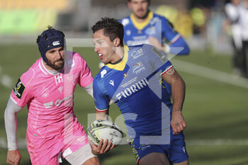 2021-12-11 - Jacopo Trulla (Zebre) flies to the try line - ZEBRE RUGBY CLUB VS BIARRITZ OLYMPIQUE - CHALLENGE CUP - RUGBY