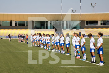 2021-09-13 - the teams during national anthems - RUGBY WOMEN'S WORLD CUP 2022 QUALIFICATION - ITALY VS SCOTLAND - WORLD CUP - RUGBY