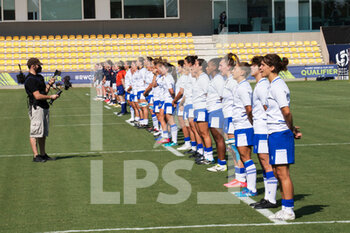 2021-09-13 - the teams during national anthems - RUGBY WOMEN'S WORLD CUP 2022 QUALIFICATION - ITALY VS SCOTLAND - WORLD CUP - RUGBY