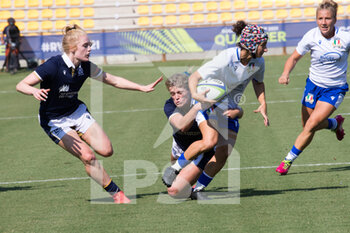 2021-09-13 - Michela Sillari (Italy) is tackled by scottish players  - RUGBY WOMEN'S WORLD CUP 2022 QUALIFICATION - ITALY VS SCOTLAND - WORLD CUP - RUGBY