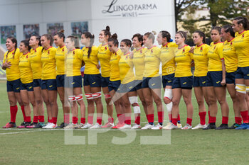 2021-09-25 - the Spanish team during national anthems - RUGBY WOMEN'S WORLD CUP 2022 QUALIFICATION - ITALY VS SPAIN - WORLD CUP - RUGBY