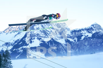 2021-12-18 - 18.12.2021, Engelberg, Gross-Titlis-Schanze, FIS Ski Jumping World Cup Engelberg, Philipp Aschenwald AUT jumps from the hill (in action) - 2021 FIS SKI JUMPING WORLD CUP - NORDIC SKIING - WINTER SPORTS