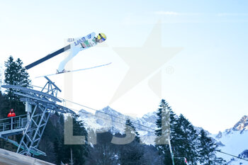 2021-12-18 - 18.12.2021, Engelberg, Gross-Titlis-Schanze, FIS Ski Jumping World Cup Engelberg, Sadreev Danil RUS jumps from the hill (in action) - 2021 FIS SKI JUMPING WORLD CUP - NORDIC SKIING - WINTER SPORTS