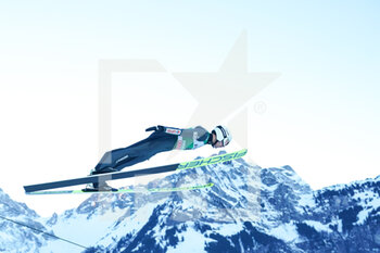 2021-12-18 - 18.12.2021, Engelberg, Gross-Titlis-Schanze, FIS Ski Jumping World Cup Engelberg, Andrzej Stekala POL jumps from the hill (in action) - 2021 FIS SKI JUMPING WORLD CUP - NORDIC SKIING - WINTER SPORTS