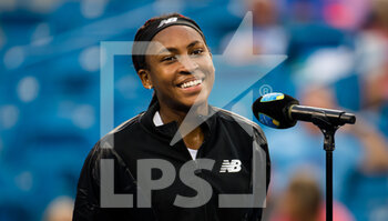 2021-08-16 - Cori Gauff of the United States in action during the first round of the 2021 Western & Southern Open WTA 1000 tennis tournament against Su-Wei Hsieh of Chinese Taipeh on August 17, 2021 at Lindner Family Tennis Center in Cincinnati, USA - Photo Rob Prange / Spain DPPI / DPPI - 2021 WESTERN & SOUTHERN OPEN WTA 1000 TENNIS TOURNAMENT - INTERNATIONALS - TENNIS