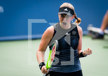 2021-08-19 - Jelena Ostapenko of Latvia in action during the third round at the 2021 Western & Southern Open WTA 1000 tennis tournament against Angelique Kerber of Germany on August 19, 2021 at Lindner Family Tennis Center in Cincinnati, USA - Photo Rob Prange / Spain DPPI / DPPI - 2021 WESTERN & SOUTHERN OPEN WTA 1000 TENNIS TOURNAMENT - INTERNATIONALS - TENNIS