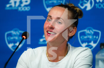 2021-08-19 - Jil Teichmann of Switzerland talks to the media after her third round match at the 2021 Western & Southern Open WTA 1000 tennis tournament on August 19, 2021 at Lindner Family Tennis Center in Cincinnati, USA - Photo Rob Prange / Spain DPPI / DPPI - 2021 WESTERN & SOUTHERN OPEN WTA 1000 TENNIS TOURNAMENT - INTERNATIONALS - TENNIS