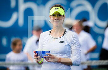 2021-08-28 - Alize Cornet of France with her runner-up trophy after the final of the 2021 WTA Chicago Womens Open WTA 250 tennis tournament on August 28, 2021 in Chicago, United States - Photo Rob Prange / Spain DPPI / DPPI - 2021 WTA CHICAGO WOMENS OPEN WTA 250 TENNIS TOURNAMENT - INTERNATIONALS - TENNIS
