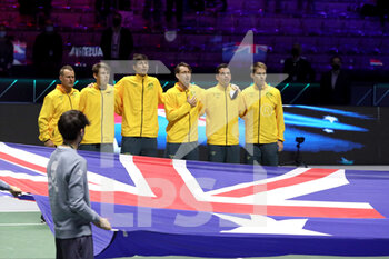 2021-11-25 - The team of Australia at the begin of the match - DAVIS CUP FINALS 2021 - STAGE GROUP D - CROATIA VS AUSTRALIA - INTERNATIONALS - TENNIS