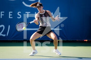 2021-09-27 - Andrea Petkovic of Germany in action during the first round of the 2021 Chicago Fall Tennis Classic, WTA 500 tennis tournament against Olga Govortsova of Balerus on September 27, 2021 in Chicago, USA - 2021 CHICAGO FALL TENNIS CLASSIC, WTA 500 TENNIS TOURNAMENT - INTERNATIONALS - TENNIS