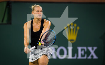 2021-10-06 - Kaia Kanepi of Estonia in action during the first round of the 2021 BNP Paribas Open WTA 1000 tennis tournament against Madison Keys of the United States on October 6, 2021 at Indian Wells Tennis Garden in Indian Wells, United States - 2021 BNP PARIBAS OPEN WTA 1000 TENNIS TOURNAMENT - INTERNATIONALS - TENNIS