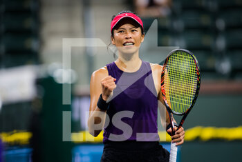2021-10-06 - Su-Wei Hsieh of Chinese Taipeh in action during the first round of the 2021 BNP Paribas Open WTA 1000 tennis tournament against Madison Brengle of the United States on October 6, 2021 at Indian Wells Tennis Garden in Indian Wells, United States - 2021 BNP PARIBAS OPEN WTA 1000 TENNIS TOURNAMENT - INTERNATIONALS - TENNIS