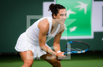 2021-10-06 - Martina Trevisan of Italy in action during the first round of the 2021 BNP Paribas Open WTA 1000 tennis tournament against Marie Bouzkova of the Czech Republic on October 7, 2021 at Indian Wells Tennis Garden in Indian Wells, United States - 2021 BNP PARIBAS OPEN WTA 1000 TENNIS TOURNAMENT - INTERNATIONALS - TENNIS