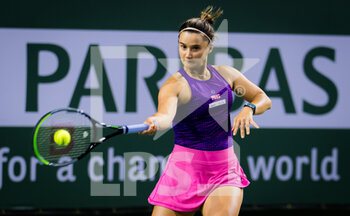 2021-10-06 - Lauren Davis of the United States in action during the first round of the 2021 BNP Paribas Open WTA 1000 tennis tournament against Nuria Parrizas-Diaz of Spain on October 7, 2021 at Indian Wells Tennis Garden in Indian Wells, United States - 2021 BNP PARIBAS OPEN WTA 1000 TENNIS TOURNAMENT - INTERNATIONALS - TENNIS