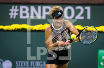 2021-10-06 - Katrina Scott of the United States in action during the first round of the 2021 BNP Paribas Open WTA 1000 tennis tournament against Amanda Anisimova of the United States on October 7, 2021 at Indian Wells Tennis Garden in Indian Wells, United States - 2021 BNP PARIBAS OPEN WTA 1000 TENNIS TOURNAMENT - INTERNATIONALS - TENNIS