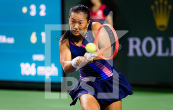 2021-10-06 - Claire Liu of the United States in action during the first round of the 2021 BNP Paribas Open WTA 1000 tennis tournament against Anna Kalinskaya of Russia on October 7, 2021 at Indian Wells Tennis Garden in Indian Wells, United States - 2021 BNP PARIBAS OPEN WTA 1000 TENNIS TOURNAMENT - INTERNATIONALS - TENNIS