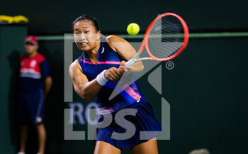 2021-10-06 - Claire Liu of the United States in action during the first round of the 2021 BNP Paribas Open WTA 1000 tennis tournament against Anna Kalinskaya of Russia on October 7, 2021 at Indian Wells Tennis Garden in Indian Wells, United States - 2021 BNP PARIBAS OPEN WTA 1000 TENNIS TOURNAMENT - INTERNATIONALS - TENNIS