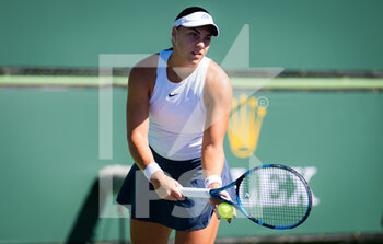 2021-10-08 - Ana Konjuh of Croatia in action during the second round at the 2021 BNP Paribas Open WTA 1000 tennis tournament against Tamara Zidansek of Slovenia on October 9, 2021 at Indian Wells Tennis Garden in Indian Wells, United States - 2021 BNP PARIBAS OPEN WTA 1000 TENNIS TOURNAMENT - INTERNATIONALS - TENNIS