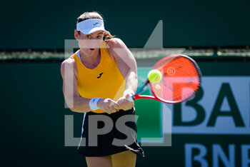 2021-10-08 - Tamara Zidansek of Slovenia in action during the second round at the 2021 BNP Paribas Open WTA 1000 tennis tournament against Ana Konjuh of Croatia on October 9, 2021 at Indian Wells Tennis Garden in Indian Wells, United States - 2021 BNP PARIBAS OPEN WTA 1000 TENNIS TOURNAMENT - INTERNATIONALS - TENNIS