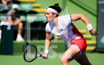 2021-10-08 - Ons Jabeur of Tunisia in action during the second round at the 2021 BNP Paribas Open WTA 1000 tennis tournament against Anastasija Sevastova of Latvia on October 9, 2021 at Indian Wells Tennis Garden in Indian Wells, United States - 2021 BNP PARIBAS OPEN WTA 1000 TENNIS TOURNAMENT - INTERNATIONALS - TENNIS
