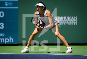 2021-10-08 - Ajla Tomljanovic of Australia in action during the second round at the 2021 BNP Paribas Open WTA 1000 tennis tournament against Garbine Muguruza of Spain on October 9, 2021 at Indian Wells Tennis Garden in Indian Wells, United States - 2021 BNP PARIBAS OPEN WTA 1000 TENNIS TOURNAMENT - INTERNATIONALS - TENNIS