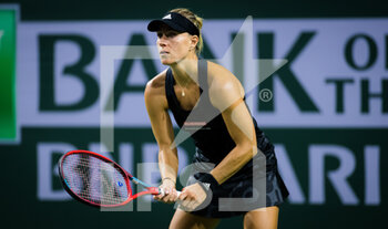 2021-10-08 - Angelique Kerber of Germany in action during the second round at the 2021 BNP Paribas Open WTA 1000 tennis tournament on October 9, 2021 at Indian Wells Tennis Garden in Indian Wells, United States - 2021 BNP PARIBAS OPEN WTA 1000 TENNIS TOURNAMENT - INTERNATIONALS - TENNIS