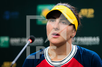 2021-10-08 - Bianca Andreescu of Canada talks to the media after winning the second round at the 2021 BNP Paribas Open WTA 1000 tennis tournament against Alison Riske of the United States on October 9, 2021 at Indian Wells Tennis Garden in Indian Wells, United States - 2021 BNP PARIBAS OPEN WTA 1000 TENNIS TOURNAMENT - INTERNATIONALS - TENNIS