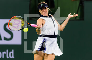 2021-10-09 - Anastasia Pavlyuchenkova of Russia in action during the third round at the 2021 BNP Paribas Open WTA 1000 tennis tournament against Leylah Fernandez of Canada on October 10, 2021 at Indian Wells Tennis Garden in Indian Wells, United States - 2021 BNP PARIBAS OPEN WTA 1000 TENNIS TOURNAMENT - INTERNATIONALS - TENNIS