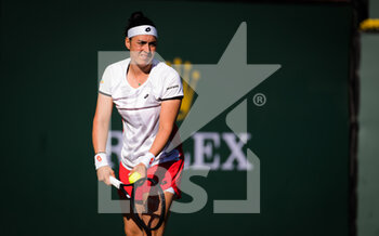 2021-10-14 - Ons Jabeur of Tunisia in action during the quarter-final at the 2021 BNP Paribas Open WTA 1000 tennis tournament against Anett Kontaveit of Estonia on October 14, 2021 at Indian Wells Tennis Garden in Indian Wells, United States - 2021 BNP PARIBAS OPEN WTA 1000 TENNIS TOURNAMENT - INTERNATIONALS - TENNIS