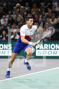 2021-11-02 - Novak Djokovic of Serbia during the Rolex Paris Masters 2021, ATP Masters 1000 tennis tournament, on November 2, 2021 at Accor Arena in Paris, France - ROLEX PARIS MASTERS 2021, ATP MASTERS 1000 TENNIS TOURNAMENT - INTERNATIONALS - TENNIS