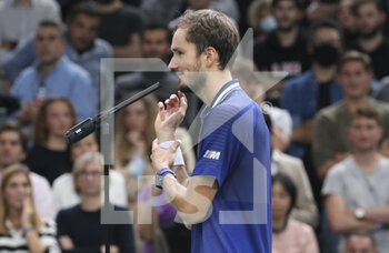 2021-11-05 - Daniil Medvedev of Russia celebrates his victory during the Rolex Paris Masters 2021, ATP Masters 1000 tennis tournament on November 5, 2021 at Accor Arena in Paris, France - ROLEX PARIS MASTERS 2021, ATP MASTERS 1000 TENNIS TOURNAMENT - INTERNATIONALS - TENNIS