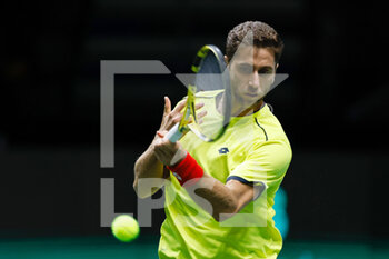 2021-11-26 - Roberto Quiroz of Ecuador during the Davis Cup 2021, Group A tennis first match between Spain and Ecuador on November 26, 2021 at Madrid Arena in Madrid, Spain - DAVIS CUP 2021, GROUP A - SPAIN VS ECUADOR - INTERNATIONALS - TENNIS