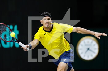 2021-11-26 - Emilio Gomez of Ecuador during the Davis Cup 2021, Group A tennis second match between Spain and Ecuador on November 26, 2021 at Madrid Arena in Madrid, Spain - DAVIS CUP 2021, GROUP A - SPAIN VS ECUADOR - INTERNATIONALS - TENNIS