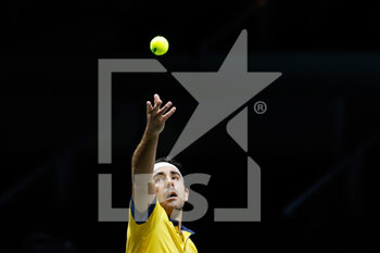2021-11-26 - Diego Hidalgo of Ecuador during the Davis Cup 2021, Group A tennis third match between Spain and Ecuador on November 26, 2021 at Madrid Arena in Madrid, Spain - DAVIS CUP 2021, GROUP A - SPAIN VS ECUADOR - INTERNATIONALS - TENNIS