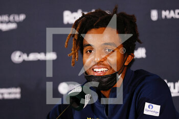 2021-11-27 - Elias Ymer of Sweden attends during the press conference after the Davis Cup 2021, Group B tennis match between Kazakhstan and Sweden on November 27, 2021 at Madrid Arena in Madrid, Spain - DAVIS CUP 2021, GROUP B - KAZAKHSTAN VS SWEDEN - INTERNATIONALS - TENNIS