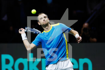 2021-11-27 - Alexandr Nedovyesov of Kazakhstan play doubles with Andrey Golubev during the Davis Cup 2021, Group B tennis match between Kazakhstan and Sweden on November 27, 2021 at Madrid Arena in Madrid, Spain - DAVIS CUP 2021, GROUP B - KAZAKHSTAN VS SWEDEN - INTERNATIONALS - TENNIS