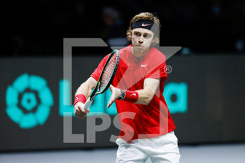 2021-11-27 - Andrey Rublev of Russia during the Davis Cup 2021, Group A tennis match between Russia and Ecuador on November 27, 2021 at Madrid Arena in Madrid, Spain - DAVIS CUP 2021, GROUP B - KAZAKHSTAN VS SWEDEN - INTERNATIONALS - TENNIS