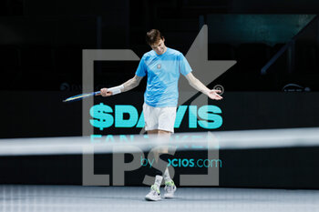 2021-11-28 - Alexander Bublik of Kazakhstan during the Davis Cup 2021, Group B tennis match between Canada and Kazakhstan on November 28, 2021 at Madrid Arena in Madrid, Spain - DAVIS CUP 2021, GROUP B - CANADA VS KAZAKHSTAN - INTERNATIONALS - TENNIS