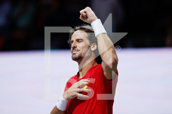 2021-11-28 - Feliciano Lopez of Spain celebrates during the Davis Cup 2021, Group A tennis match between Spain and Russia on November 28, 2021 at Madrid Arena in Madrid, Spain - DAVIS CUP 2021, GROUP B - CANADA VS KAZAKHSTAN - INTERNATIONALS - TENNIS