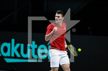 2021-12-01 - Miomir Kecmanovic of Serbia during the Davis Cup 2021, Quarter Final, tennis match between Serbia and Kazakhstan on December 1, 2021 at Madrid Arena in Madrid, Spain - DAVIS CUP 2021, QUARTER FINAL - SERBIA VS KAZAKHSTAN - INTERNATIONALS - TENNIS