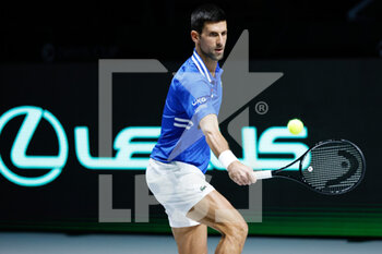2021-12-03 - Novak Djokovic of Serbia during the semi-finals of the Davis Cup 2021, tennis match between Serbia and Croatia on December 3, 2021 at Madrid Arena in Madrid, Spain - SEMIFINALS OF THE DAVIS CUP 2021, SERBIA VS CROATIA - INTERNATIONALS - TENNIS