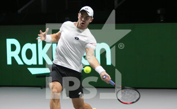 2021-12-04 - Dominik Koepfer of Germany during the semi-finals of the Davis Cup 2021, tennis match between Russia and Germany on December 4, 2021 at Madrid Arena in Madrid, Spain - SEMI-FINALS OF THE DAVIS CUP 2021 - RUSSIA VS GERMANY - INTERNATIONALS - TENNIS