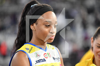 2021-10-17 - Omoruyi Loveth Oghosasere of Imoco Volley Conegliano  during the Women's Volleyball Championship Series A match between Acqua & Sapone Volley Roma and Imoco Volley Conegliano at PalaEur, October 17, 2021 in Rome, Italy.  - ACQUA&SAPONE ROMA VOLLEY CLUB VS IMOCO VOLLEY CONEGLIANO - SERIE A1 WOMEN - VOLLEYBALL