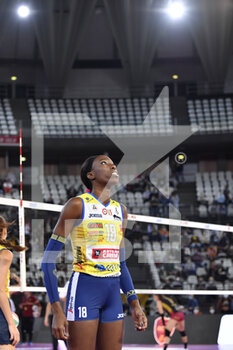 2021-10-17 - Egonu Paola Ogechi of Imoco Volley Conegliano  during the Women's Volleyball Championship Series A match between Acqua & Sapone Volley Roma and Imoco Volley Conegliano at PalaEur, October 17, 2021 in Rome, Italy.  - ACQUA&SAPONE ROMA VOLLEY CLUB VS IMOCO VOLLEY CONEGLIANO - SERIE A1 WOMEN - VOLLEYBALL