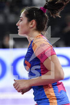 2021-11-14 - Beatrice Negretti of Vero Volley Monza  in action during the Women's Volleyball Championship Series A1 match between Acqua & Sapone Volley Roma and Vero Volley Monza at PalaEur, 14th November, 2021 in Rome, Italy.  - ACQUA&SAPONE ROMA VOLLEY CLUB VS VERO VOLLEY MONZA - SERIE A1 WOMEN - VOLLEYBALL