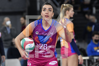 2021-11-14 - Sonia Candi of Vero Volley Monza  in action during the Women's Volleyball Championship Series A1 match between Acqua & Sapone Volley Roma and Vero Volley Monza at PalaEur, 14th November, 2021 in Rome, Italy.  - ACQUA&SAPONE ROMA VOLLEY CLUB VS VERO VOLLEY MONZA - SERIE A1 WOMEN - VOLLEYBALL